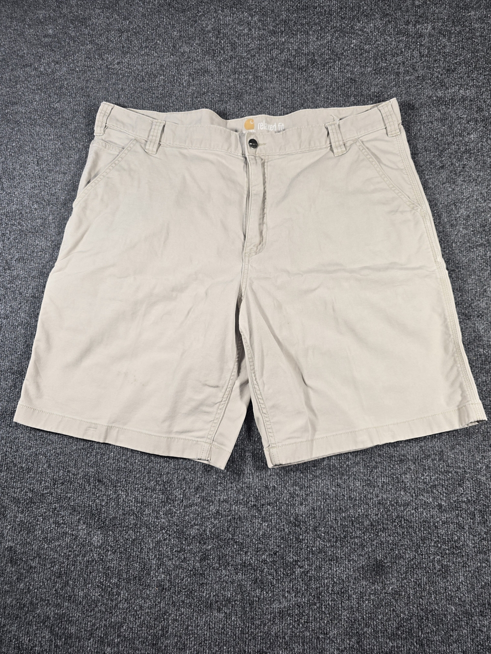Carhartt Relaxed Fit Khaki Work Shorts Men's Size 42 Cotton Stretch Utility